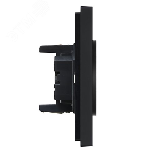 FORTE&PIANO Розетка 2-местная без заземления с защитными шторками безвинтовое крепление 10А FP125 черный IEK - фото 4