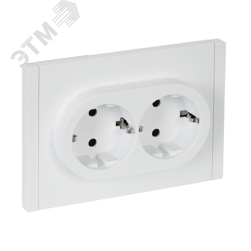 Изображение товара FORTE&PIANO Розетка 2-местная с заземлением с защитными шторками безвинтовое крепление 16А FP223 белый IEK (шт)