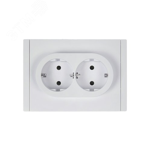 FORTE&PIANO Розетка 2-местная с заземлением с защитными шторками безвинтовое крепление 16А FP223 белый IEK - фото 2