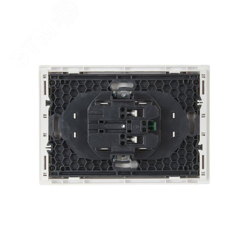 FORTE&PIANO Розетка 2-местная с заземлением с защитными шторками безвинтовое крепление 16А FP223 белый IEK - фото 3