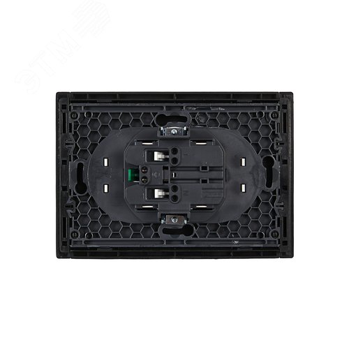 FORTE&PIANO Розетка 2-местная с заземлением с защитными шторками безвинтовое крепление 16А FP123 черный IEK - фото 3