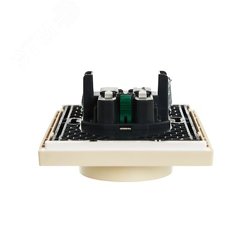 FORTE&PIANO Розетка 2-местная с заземлением с защитными шторками безвинтовое крепление 16А FP423 ваниль IEK - фото 5