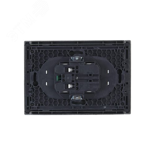 FORTE&PIANO Розетка 2-местная с заземлением с защитными шторками безвинтовое крепление 16А FP523 сталь IEK - фото 3