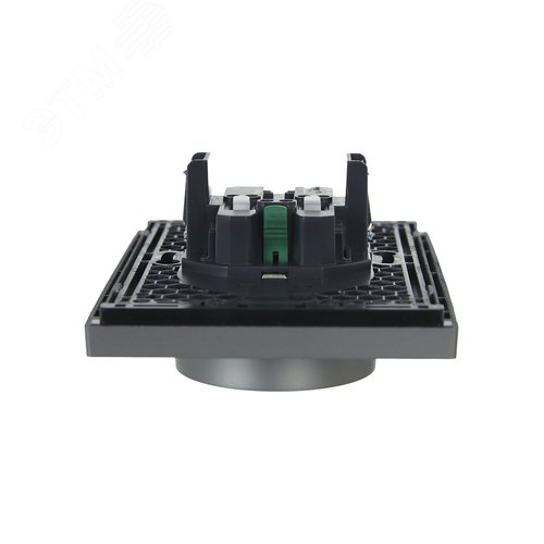 FORTE&PIANO Розетка 2-местная с заземлением с защитными шторками безвинтовое крепление 16А FP523 сталь IEK - фото 5