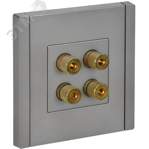 Изображение товара FORTE&PIANO Аудиорозетка 4-местная FP539 сталь IEK (шт)