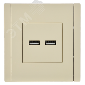 FORTE&PIANO Розетка USB A+A 3,1А FP449 ваниль IEK - фото 2