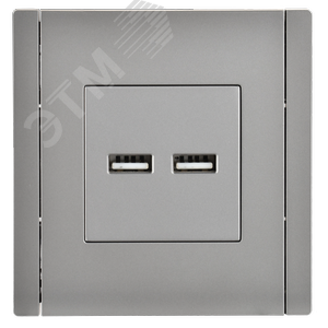 FORTE&PIANO Розетка USB A+A 3,1А FP549 сталь IEK - фото 2
