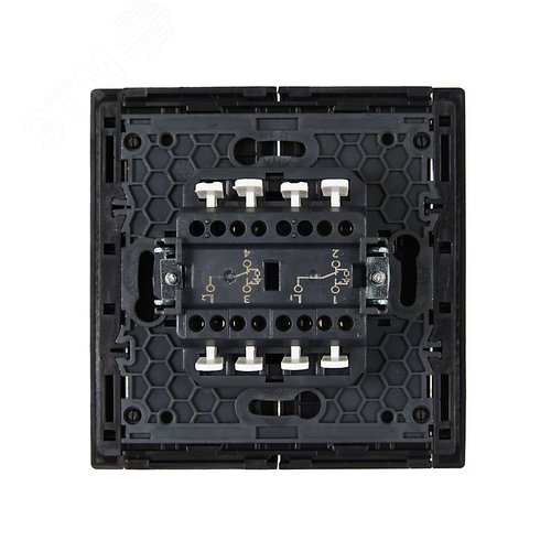 FORTE&PIANO Выключатель 2-клавишный проходной с индикацией 10А FP108 черный IEK - фото 3