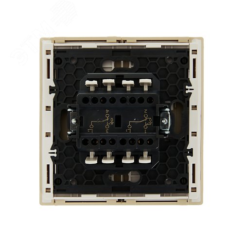 FORTE&PIANO Выключатель 2-клавишный проходной с индикацией 10А FP408 ваниль IEK - фото 3