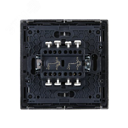 FORTE&PIANO Выключатель 2-клавишный проходной с индикацией 10А FP508 сталь IEK - фото 3