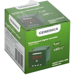 Амперметр цифровой щитовой однофазный 96х96 мм LED GENERICA - фото 2