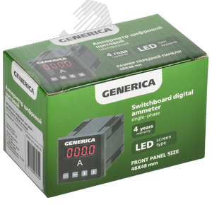 Амперметр цифровой щитовой однофазный 48х48 мм LED GENERICA - фото 2