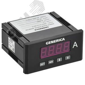Амперметр цифровой щитовой однофазный 48х96 мм LED GENERICA - фото 1