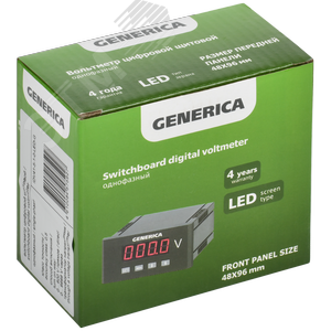 Амперметр цифровой щитовой однофазный 48х96 мм LED GENERICA - фото 2