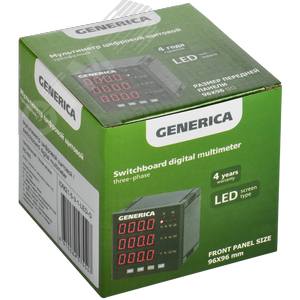 Мультиметр цифровой щитовой трехфазный RS-485 96х96мм LED GENERICA IDM21-5-3-1-LED-G IEK - 2