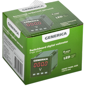 Вольтметр цифровой щитовой однофазный 72х72мм LED GENERICA - фото 2