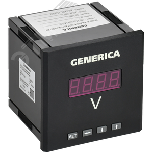 Изображение товара Вольтметр цифровой щитовой однофазный 96х96мм LED GENERICA (шт)