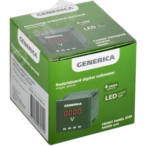 Вольтметр цифровой щитовой однофазный 96х96мм LED GENERICA - фото 2