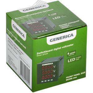 Вольтметр цифровой щитовой трехфазный 96х96мм LED GENERICA - фото 2