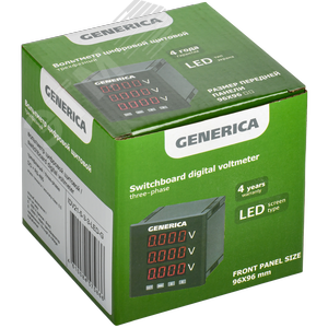 Вольтметр цифровой щитовой трехфазный DO RS-485 96х96мм LED GENERICA - фото 2