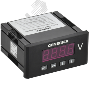 Вольтметр цифровой щитовой однофазный DO RS-485 48х96мм LED GENERICA - фото 1