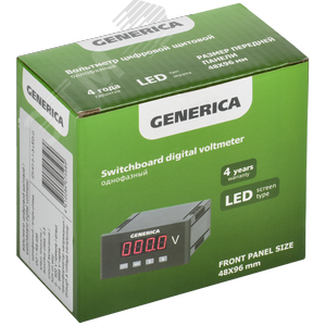 Вольтметр цифровой щитовой однофазный DO RS-485 48х96мм LED GENERICA - фото 2
