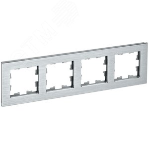 BRITE Рамка 4 поста РУ-4-1-БрА металл алюминий - фото 1