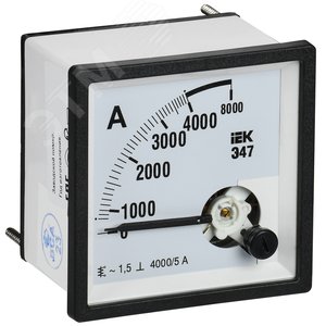Амперметр Э47 4000/5А класс точности 1,5 72х72мм IPA10-6-4000-E IEK