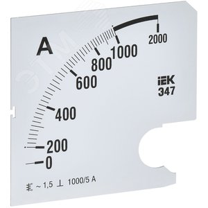 Шкала сменная для амперметра Э47 1000/5А класс точности 1,5 96х96мм