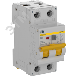 KARAT Выключатель автоматический дифференциального тока АВДТ32EM 1P C25 30мА тип AC IEK KA-VD14-1-025-C-030-AC IEK