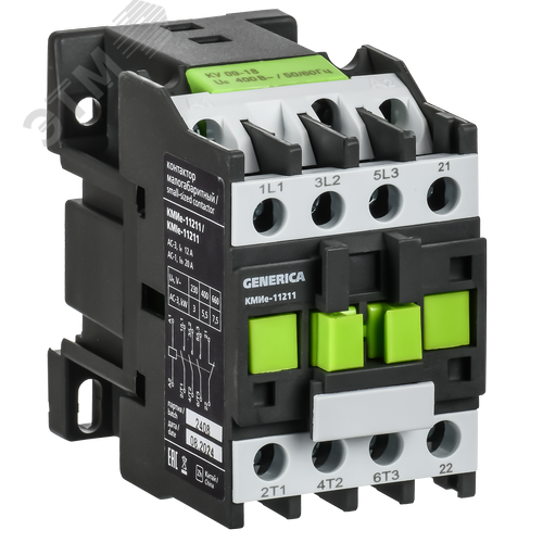 Изображение товара Контактор КМИе-11211 12А 230В/АС3 1NC GENERICA (шт)