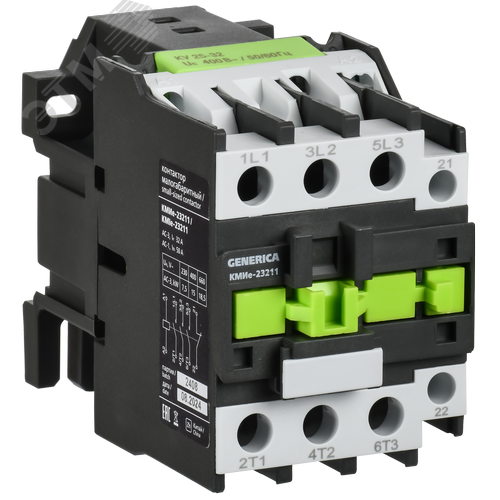 Изображение товара Контактор КМИе-23211 32А 400В/АС3 1NC GENERICA (шт)