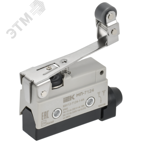 Микропереключатель концевой МП-7124 рычаг с регулируемым роликом IP40 - фото 1