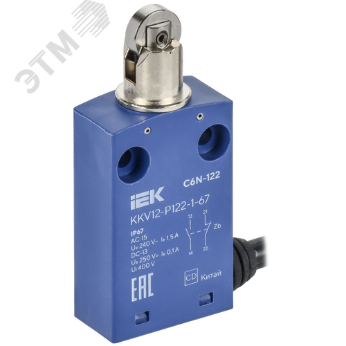 Выключатель концевой C6N-122 толкатель с нажимным роликом IP67 - фото 1