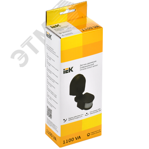 Датчик движения ДД 008 черный, максимальная нагрузка 1100 Вт, угол обзора 180 градусов, дальность 12м, IP44 - фото 2