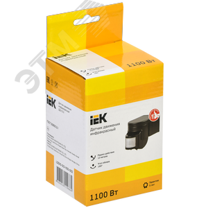 Датчик движения ДД 012 черный, максимальная нагрузка 1100 Вт, угол обзора 180 градусов, дальность 12м, IP44 - фото 2