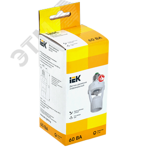 Датчик движения ДД 045 белый E27 60 Вт 360 градусов 6м IP20 - фото 2