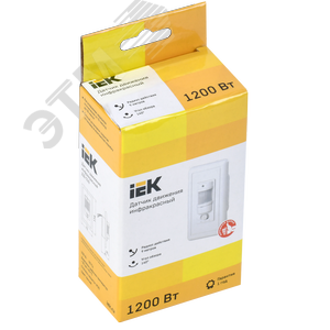 Датчик движения ДД 028 белый, максимальная нагрузка 1200 Вт, угол обзора 140 градусов, дальность 9м, IP20 - фото 2