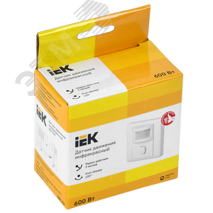 Датчик движения ДД 029 белый, максимальная нагрузка 600 Вт, угол обзора 120 градусов, дальность 9м, IP20 - фото 2