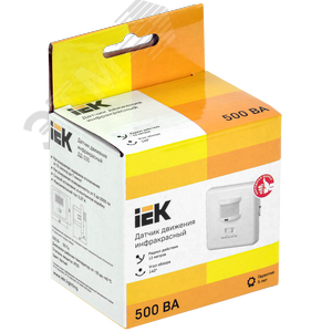 Датчик движения ДД 035 белый, максимальная нагрузка 500 Вт, угол обзора 140 градусов, дальность 12м, IP20 - фото 2