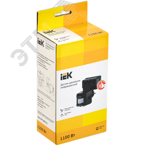 Датчик движения ДД 019 черный, максимальная нагрузка 1100 Вт, угол обзора 120 градусов, дальность 12м, IP44 - фото 2