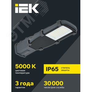 Светильник LED консольный уличный ДКУ 1002-30Д 5000К IP65 серый - фото 2