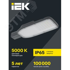 Светильник LED консольный уличный ДКУ 1004-50Ш 5000К IP65 серый - фото 2