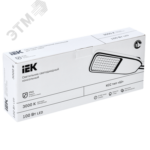 Светильник LED консольный уличный ДКУ 1004-100Ш 3000К IP65 серый - фото 7