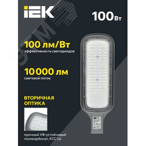 Светильник LED консольный уличный ДКУ 1012-100Ш 5000К IP65 серый ...