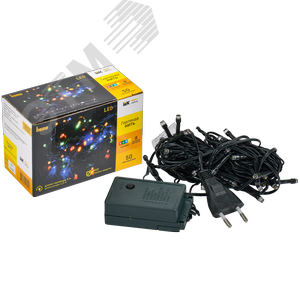 Гирлянда нить 5 м 50 светодиодов RGB IP20 зеленый шнур 1,5 м 230 В контроллер 8 сцен LIGHTING - фото 3