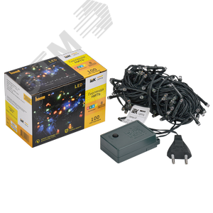 Гирлянда нить 10 м 100 светодиодов RGB IP20 зеленый шнур 1,5 м 230 В контроллер 8 сцен LIGHTING - фото 3