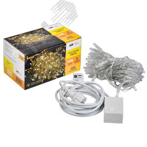 Гирлянда нить 10 м 100 светодиодов теплый белый свет IP44 прозрачный шнур 3 м 230 В контроллер 8 сцен LIGHTING - фото 3