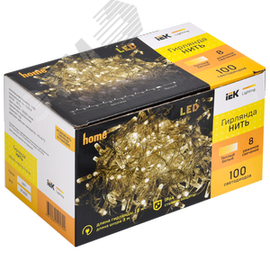 Гирлянда нить 10 м 100 светодиодов теплый белый свет IP44 прозрачный шнур 3 м 230 В контроллер 8 сцен LIGHTING - фото 2