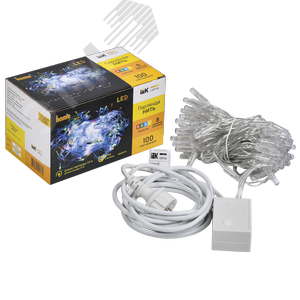 Гирлянда нить 10 м 100 светодиодов RGB свет IP44 прозрачный шнур 3 м 230 В контроллер 8 сцен LIGHTING - фото 3